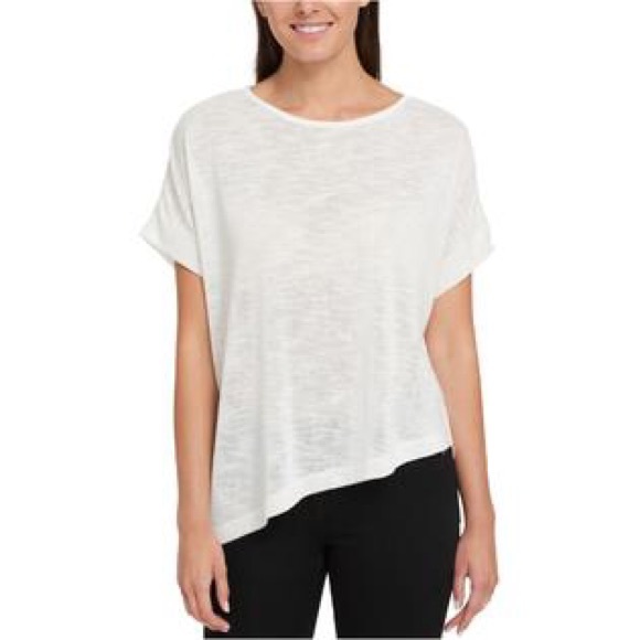 Tommy Hilfiger Tops - TOMMY HILFIGER ASYMMETRICAL IVORY WHITE T-SHIRT